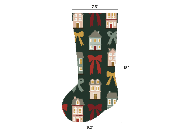 Houses & Bows Christmas Stocking - Image 3