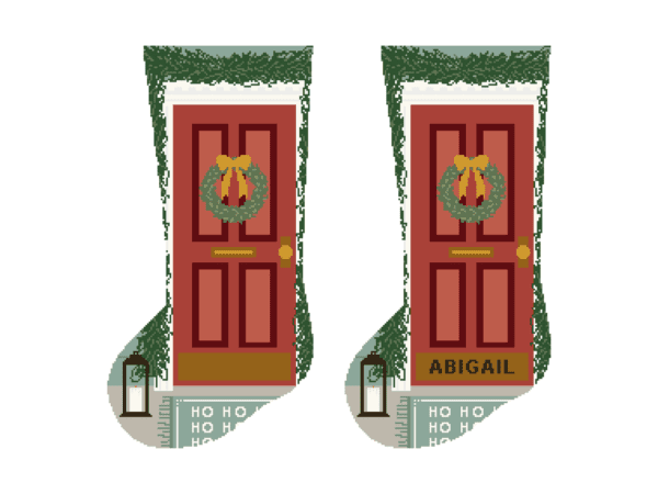 Festive Front Door Christmas Stocking