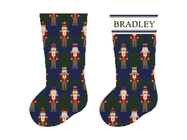 Argyle Nutcrackers Christmas Stocking