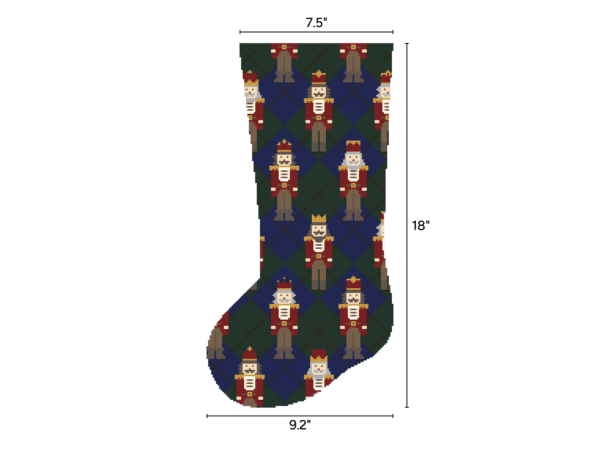 Argyle Nutcrackers Christmas Stocking - Image 2