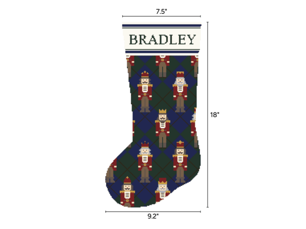 Argyle Nutcrackers Christmas Stocking - Image 3