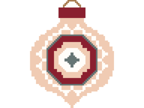 Geometric Coral Christmas Ornament