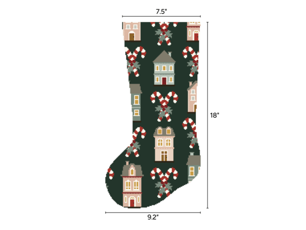 Houses & Candy Canes Christmas Stocking - Image 2